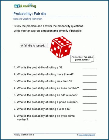 probability worksheets for grade 4